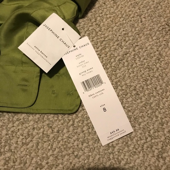 🆕 Josephine Chaus Lime Green Silk Blouse - Picture 5 of 8